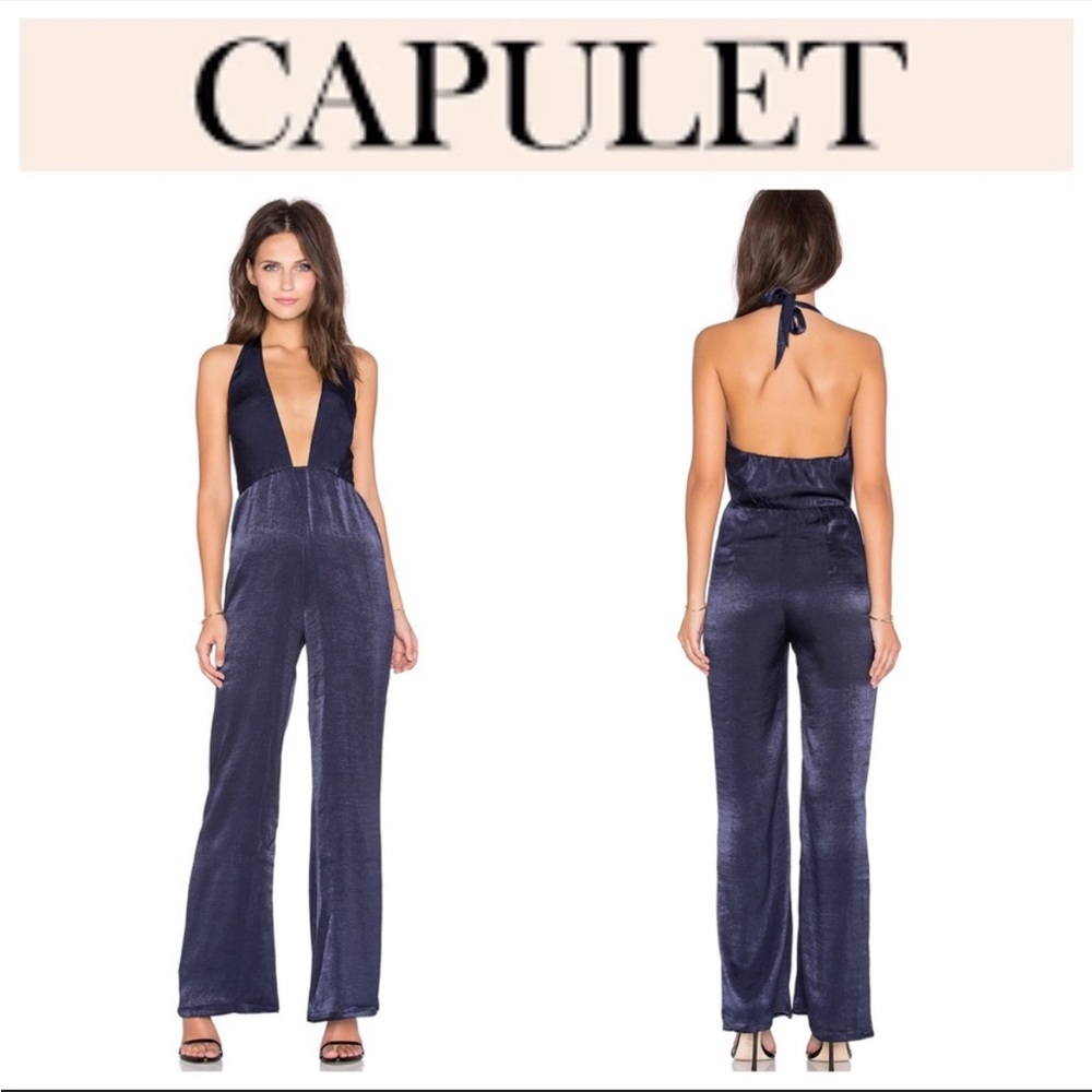 Revolve capulet navy jumpsuit